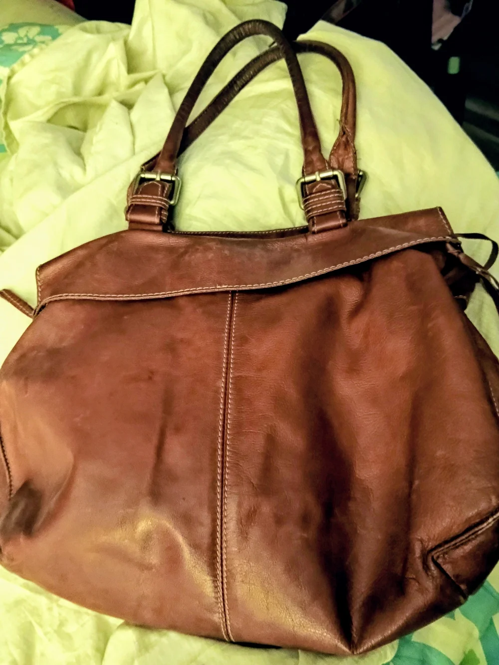 SUNDANCE BROWN ITALIAN LEATHER HANDBAG!! BEAUTIFUL! DISTRESSED